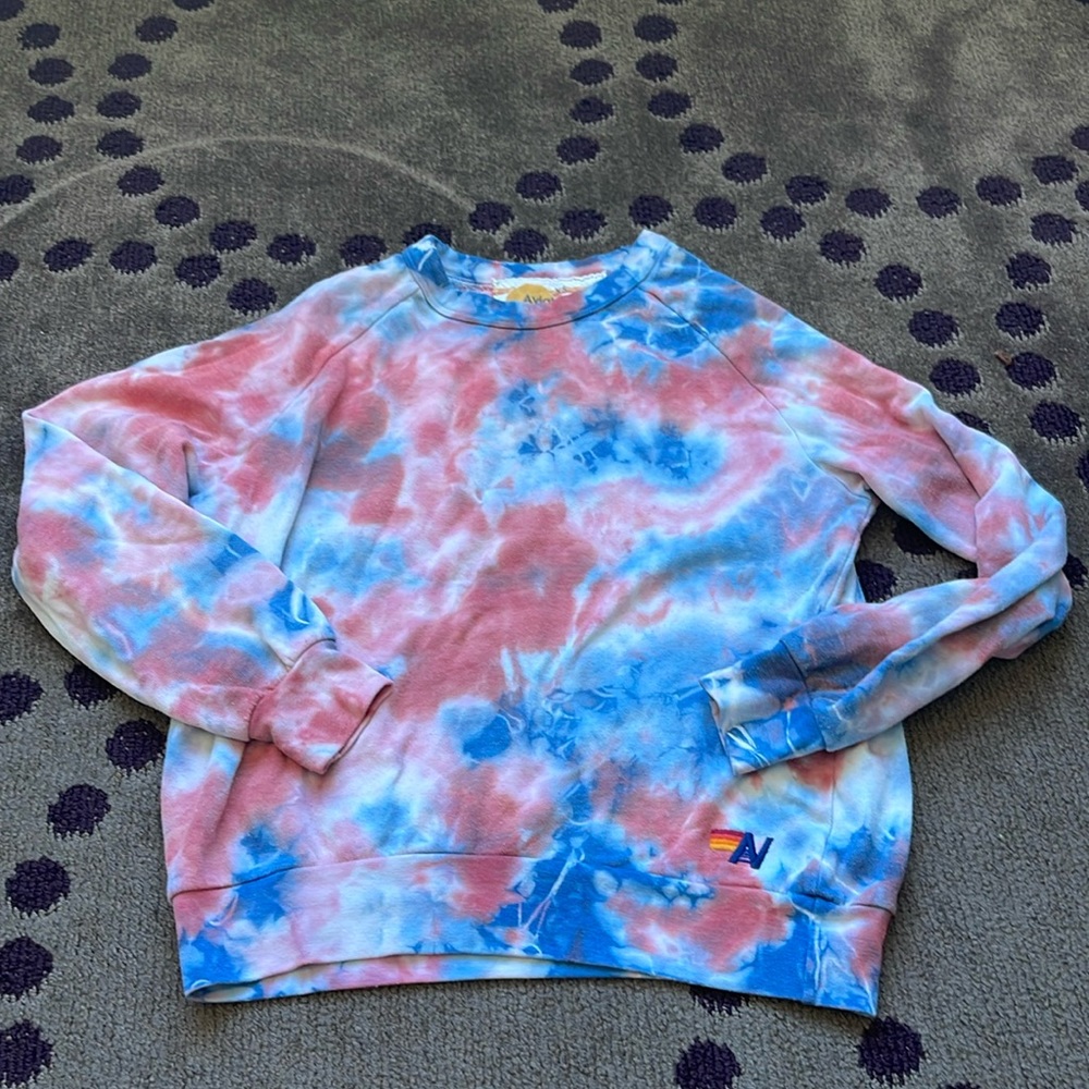 Aviator Nation‎ Tie Dye Red Crewneck XS B8